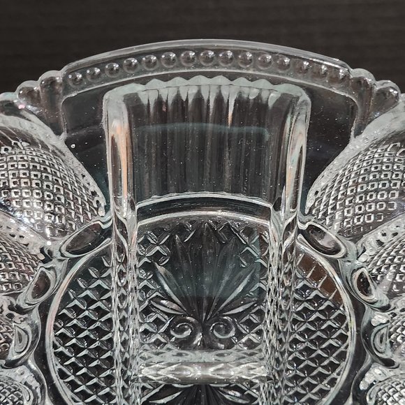 Rare Find 1950 LE Smith Heritage/567 Clear Glass, Divided Eggplate and Relish Tr - Picture 5 of 10